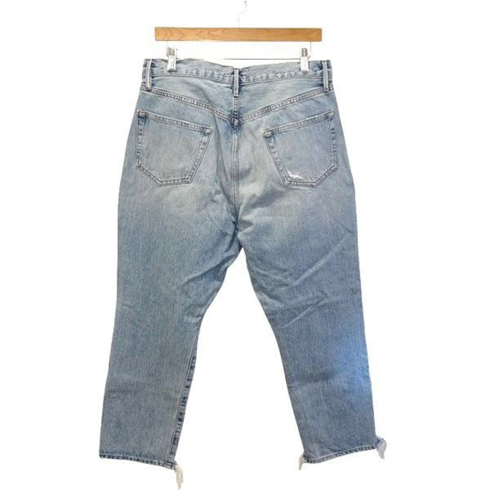 Frame Womens Button Fly Le Original Distressed Cropped Jeans Clash Blue Size 33 - Picture 5 of 13